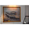 Image 2 : FRAMED OIL ON CANVAS, FISHING BOATS; SIGNED (60 1/2" X 52 1/2")
