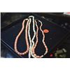 Image 1 : CORAL BEAD NECKLACES (3 PCS)