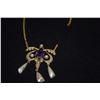 Image 2 : 14K AMETHYST & BAROQUE PEARL ANTIQUE VICTORIAN NECKLACE (AS IS) (8 GTW)