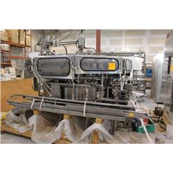 CROWN 72 VALVE CAN FILLER WITH ANGELUS 121L SEALER RATED AT 1200 CPM, SETUP FOR BEER CHUCKS AND ROLL