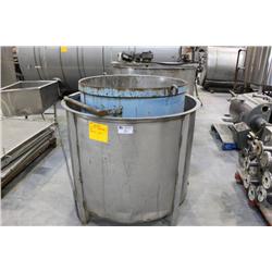 TWO STAINLESS STEEL MIXING TANKS