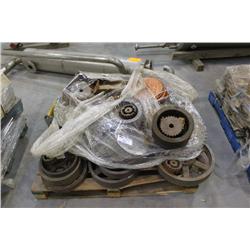 PALLET OF GEARS AND PULLEYS