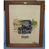 Tin Lizzie country style framed embroidery