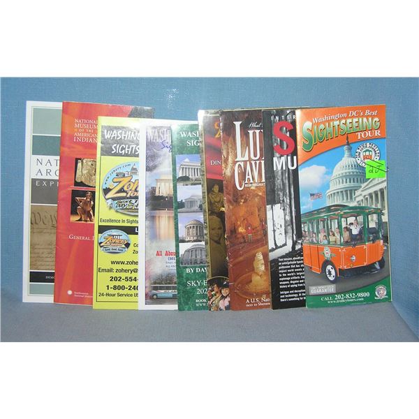 Group of vintage travel maps and brochures