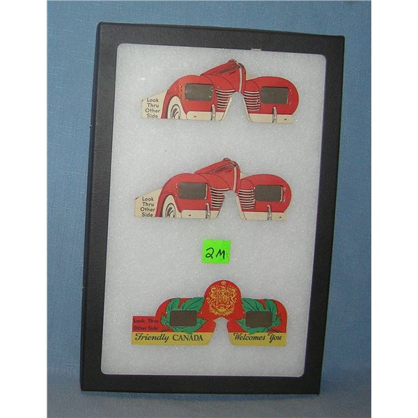 3 early auto & travel related diecut 3D glasses