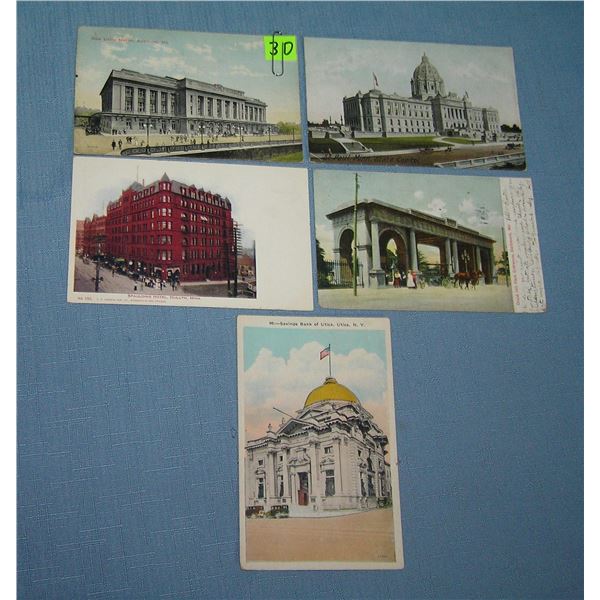 Early auto and horse drawn related post cards