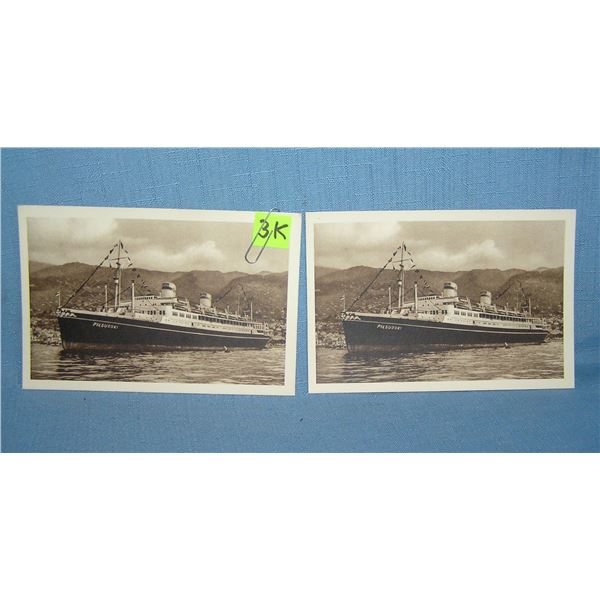 Pair of early ocean liner post cards