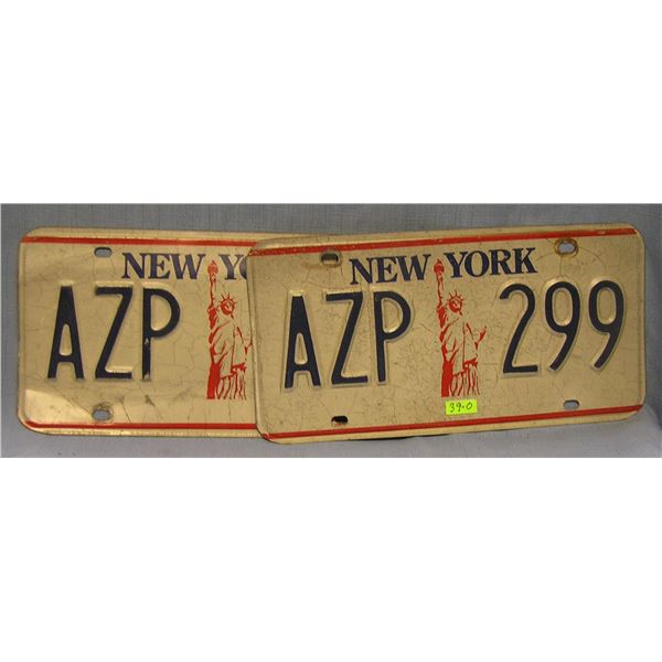 NY license plates with Statue of Liberty