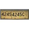 Image 1 : Pair of early Michigan license plates