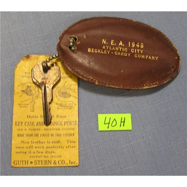 Vintage car key with Atlantic city NEA key holder
