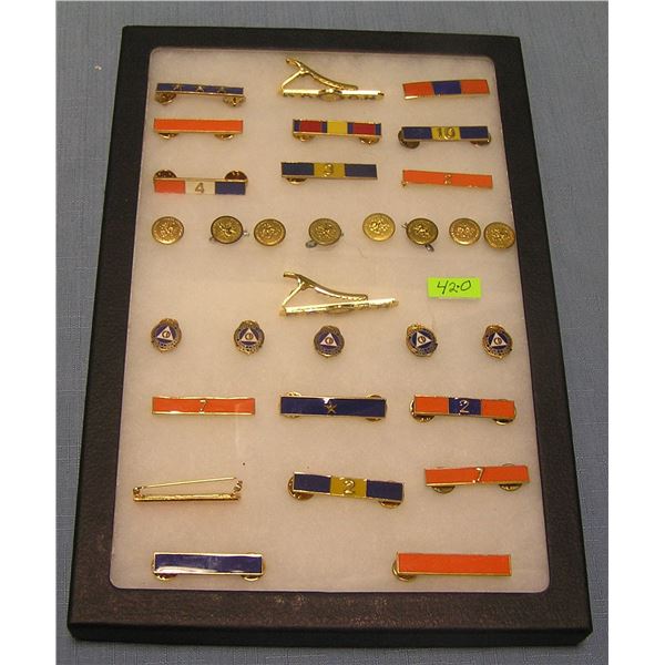 Vint. police buttons, medals, ribbon bars & more