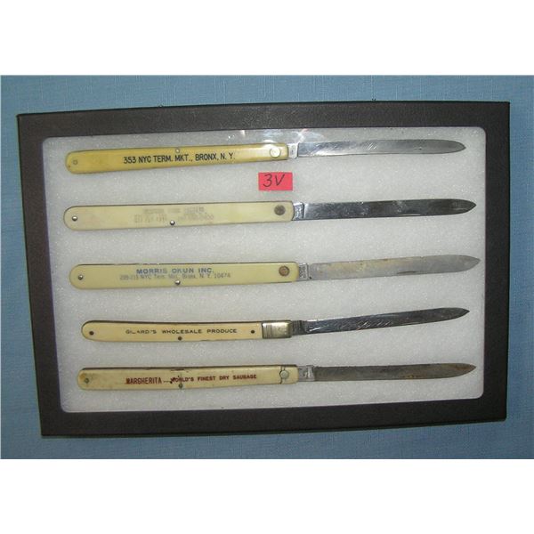 Collection of celluloid and stainless steel fruit knives