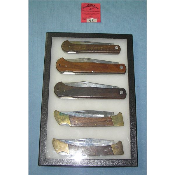 Collection of large pocket knives