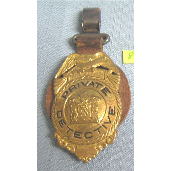 Antique private detective shield