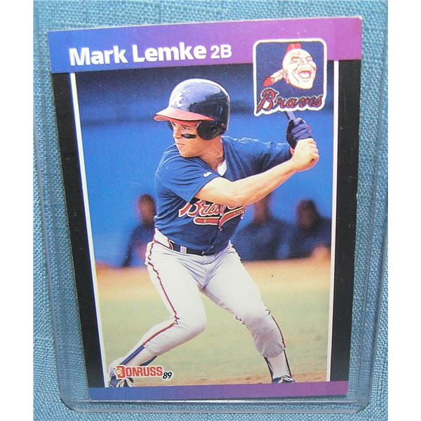 Vintage Mark Lemke all star rookie baseball card