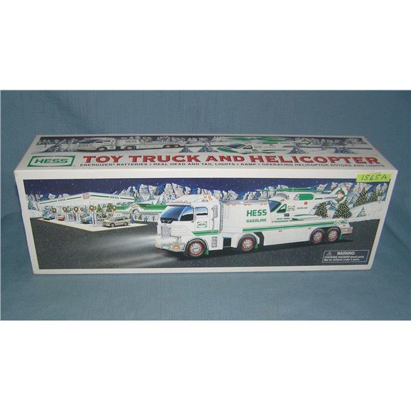 Hess toy truck and helicopter with original box
