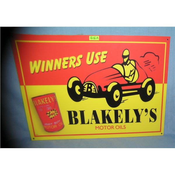 Blakely's motor oils retro style advertising sign