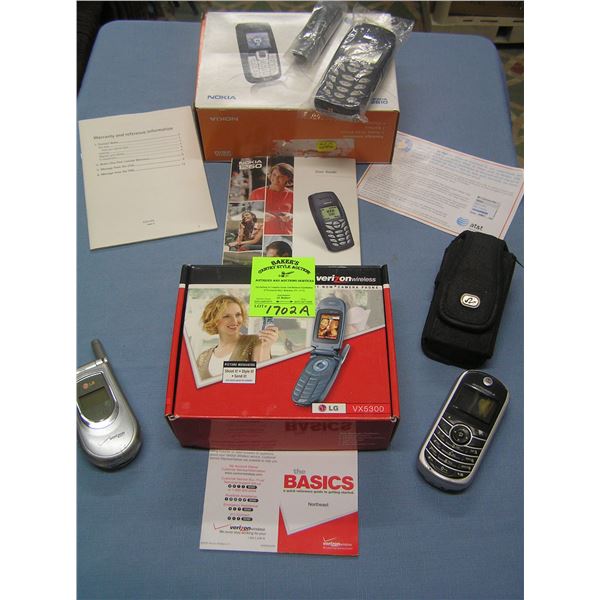 Group of modern cell phones and accessories