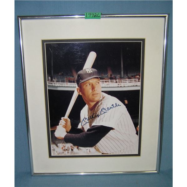 Mickey Mantle autographed color photo