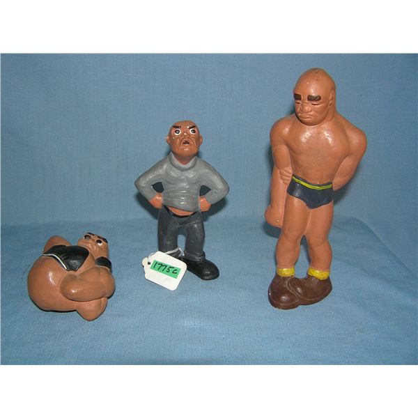 Group of 3 early l. Rittgers wrestlng figs