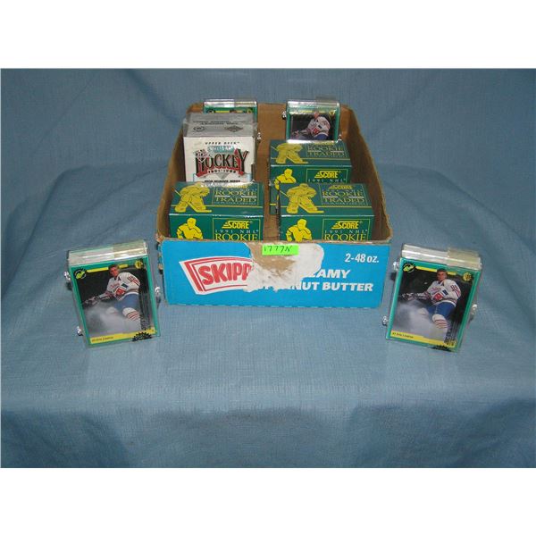 Box full of factory sealed hockey card sets