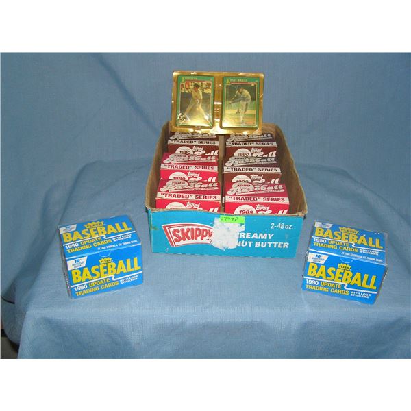 Box full of factory sealed traded and all star card sets