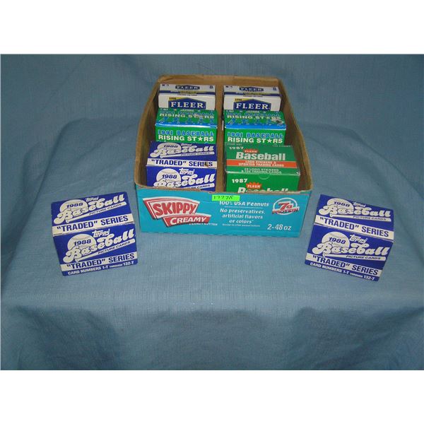 Box full of factory sealed rising stars traded and all star card sets