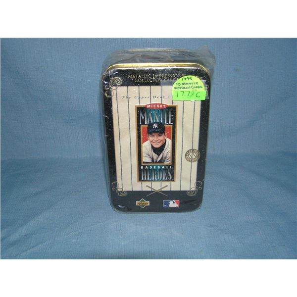 Group of 10 Mickey Mantle metallic collector cards