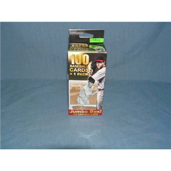 Jumbo box of 100 baseball cards and one pack