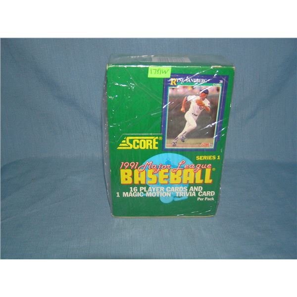 1991 Score store display box of baseball  cards