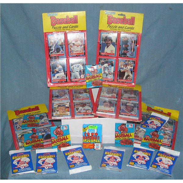 Shoe box full of unopened basebalLwax rack packs and more