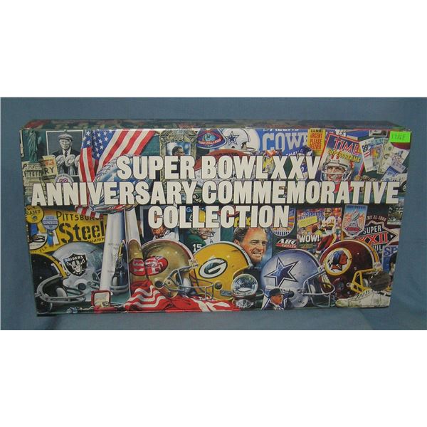 Superbowl XXV commemorative collector's box set