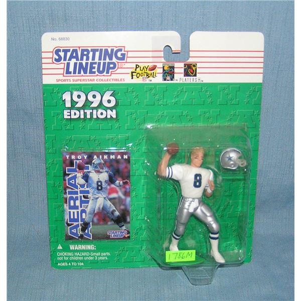 Troy Aikman all star football figure and football card