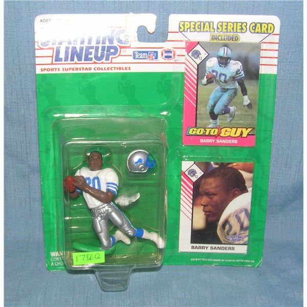Barry Sanders all star football figure and football card