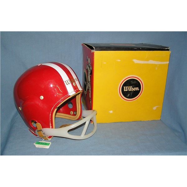 Early Wilson football helmet with original box