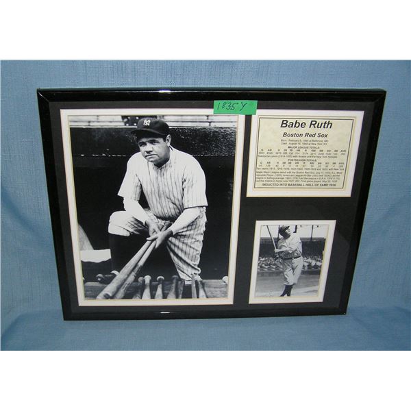 Babe Ruth photo and statistics plaque