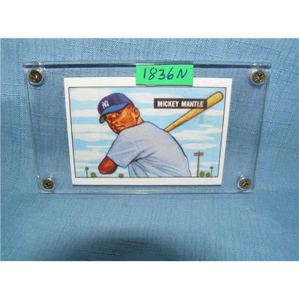 Mickey Mantle 1951 Bowman rookie reprint baseball card