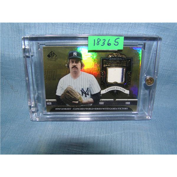 Catfish Hunter game used material insert baseball card