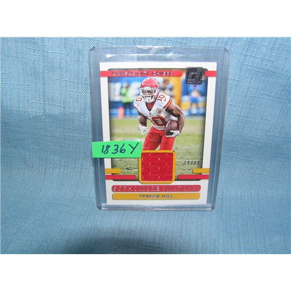Tyreek Hill 2nd year game used material insert all star football card