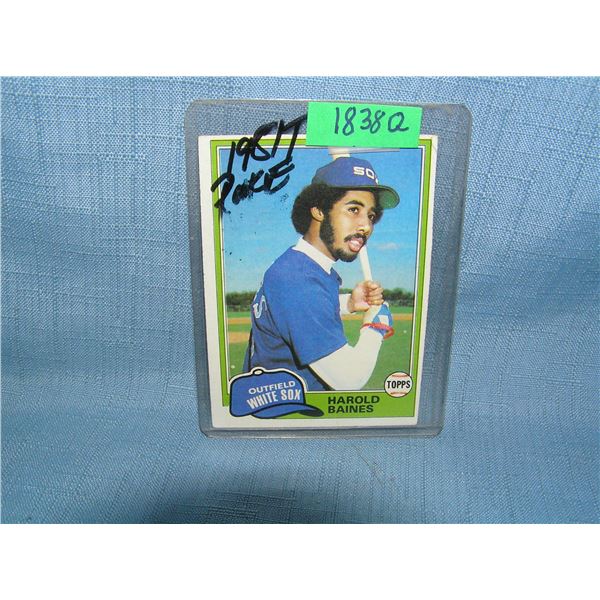 Harold Baines rookie baseball card