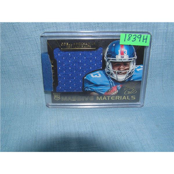 Odell Beckham Jr.rookie game worn material insert  football card