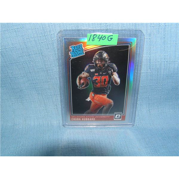 Chuba Hubbard rated rookie football card