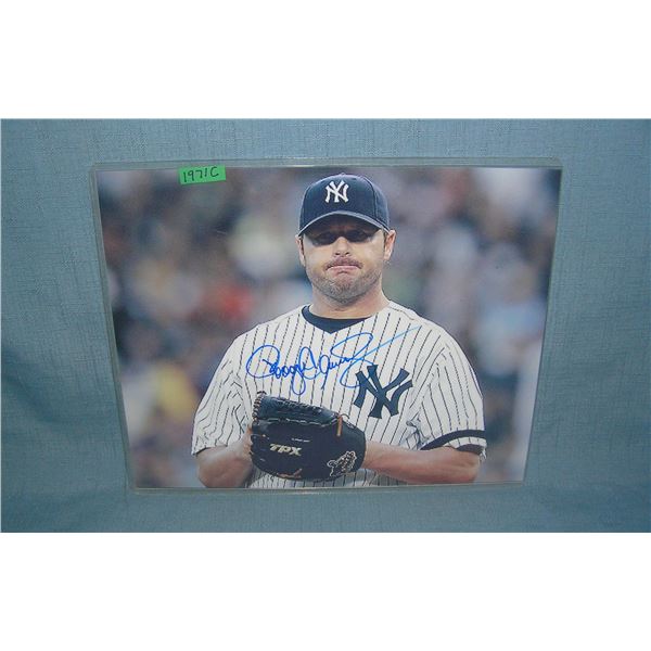 Roger Clemins autographed 8 by 10 photo