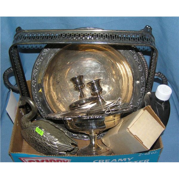 Silver plate serving pieces and accessories