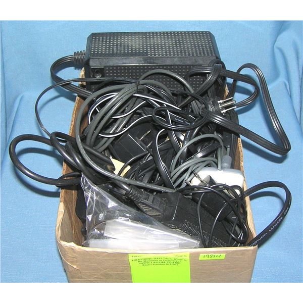 Box full of electronics and accessories