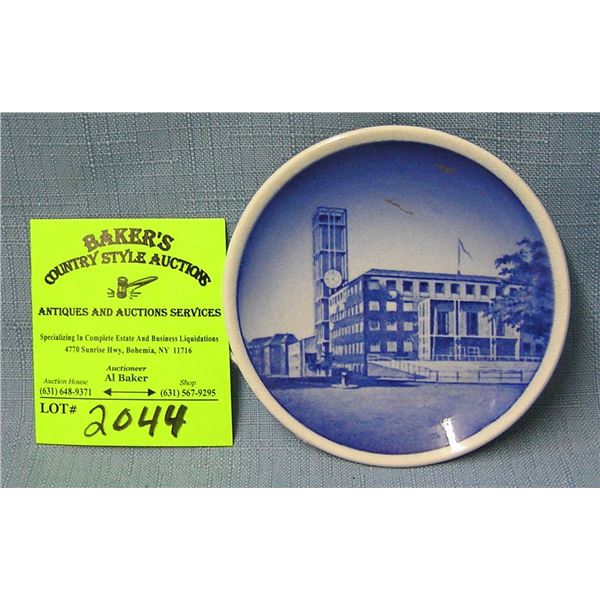 Vintage blue decorated souvenir plate