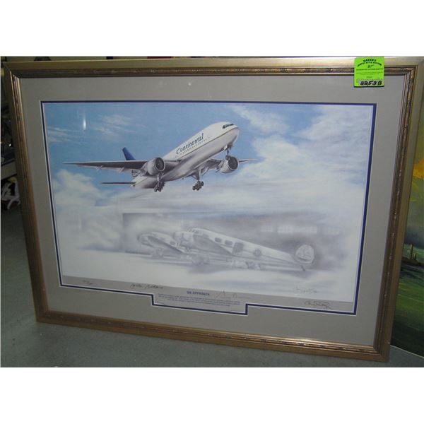 Contnental Airlines vintage print titled On Approach