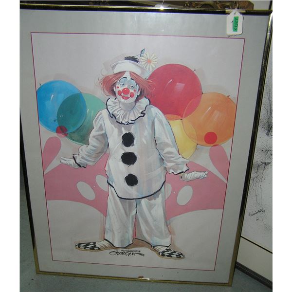 Artist signed clown art work