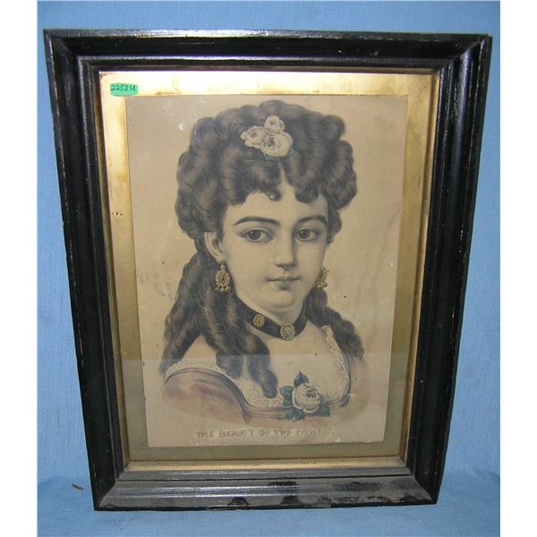 Antique Currier and Ives hand colored print