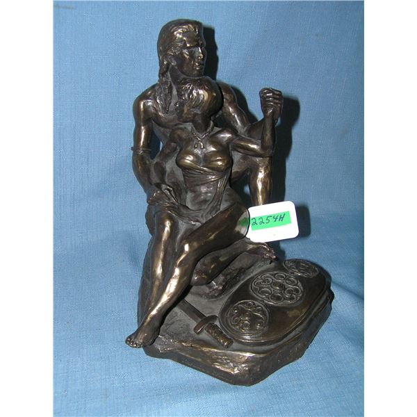 Diarmuid and Grainne bronzed sculpture